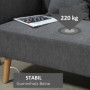 Soffa 2-sits med 2 Kuddar Grå 130 x 70 x 80 cm