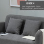 Soffa 2-sits med 2 Kuddar Grå 130 x 70 x 80 cm