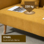 Soffa 2-sits med 2 Kuddar Gul 130 x 70 x 80 cm