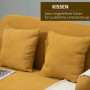 Soffa 2-sits med 2 Kuddar Gul 130 x 70 x 80 cm