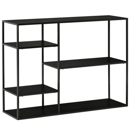 Konsolbord 5 Fack Metall Svart 120 x 35 x 87,5 cm