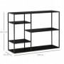 Konsolbord 5 Fack Metall Svart 120 x 35 x 87,5 cm