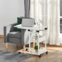 Rullbar Sidobord C-Formad Höjdjusterbart 80 x 40 x 72-82 cm