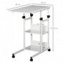 Rullbar Sidobord C-Formad Höjdjusterbart 80 x 40 x 72-82 cm