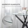 Sidobord Härdat Glas Skiva 80 x 80 x 75 cm Svart