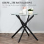 Sidobord Härdat Glas Skiva 80 x 80 x 75 cm Svart