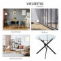 Sidobord Härdat Glas Skiva 80 x 80 x 75 cm Svart