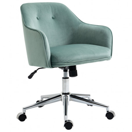 Ergonomisk Kontorsfåtölj Sammet Turkos