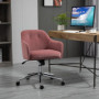 Ergonomisk Kontorsfåtölj Sammet Rosa