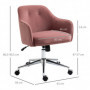 Ergonomisk Kontorsfåtölj Sammet Rosa