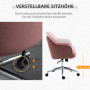 Ergonomisk Kontorsfåtölj Sammet Rosa