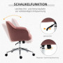 Ergonomisk Kontorsfåtölj Sammet Rosa