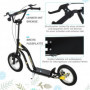 Sparkcykel - Skoter med Luftgummi Däck Svart 85 - 95 (H) cm