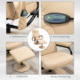 Massagefåtölj med Fotpall Beige Läder 77 x 84 x 95 cm