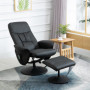 Relax Fåtölj med Fotpall och Massagefunktion Svart Läder