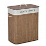 Tvättkorg 15 kg med Tvättbar Påse Brun Bambu 52 x 32 x 63 cm