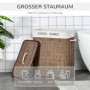 Tvättkorg 15 kg med Tvättbar Påse Brun Bambu 52 x 32 x 63 cm