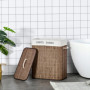 Tvättkorg 15 kg med Tvättbar Påse Brun Bambu 52 x 32 x 63 cm