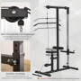 Multigym Dragstängerna Justerbar remskiva och Flera Kabelpositioner Svart