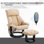 Avslappningsfåtölj med Massage och Pall Roterbar Läder Beige
