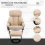 Avslappningsfåtölj med Massage och Pall Roterbar Läder Beige