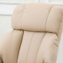 Avslappningsfåtölj med Massage och Pall Roterbar Läder Beige