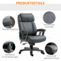 Kontorsstol med Massagefunktion 6-punkter Mörkgrå Läder