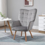 Fåtölj Retro Design Sammet Grå