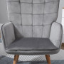 Fåtölj Retro Design Sammet Grå