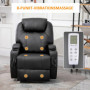 Massagefåtölj - Avslappningsstol Svart Läder 82 x 97 x 110 cm