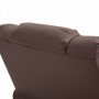 Massagefåtölj med Fotstöd, Lutningsfunktion Brun Läder 94 x 99 x 99 cm