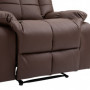 Massagefåtölj med Fotstöd, Lutningsfunktion Brun Läder 94 x 99 x 99 cm