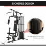Multigym inkl. 45 kg Vikter Lat Pulldown Bencurl