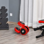 2-in-1 Design Hantlar Set med Kort / Långstång,  4 x 1,25 kg + 4 x 2,5 kg Röd