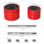 2-in-1 Design Hantlar Set med Kort / Långstång,  4 x 1,25 kg + 4 x 2,5 kg Röd