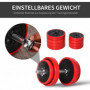 2-in-1 Design Hantlar Set med Kort / Långstång,  4 x 1,25 kg + 4 x 2,5 kg Röd