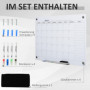 Whiteboard Månadsplanering 90×60 cm med 4 Markörer & Suddgummi (glas)