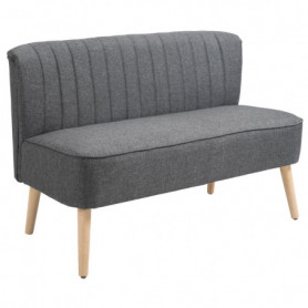 Loungesoffa 2-sits Grå Tyg 117 x 56,5 x 77 cm