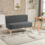Loungesoffa 2-sits Grå Tyg 117 x 56,5 x 77 cm