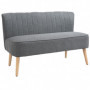 Loungesoffa 2-sits Ljusgrå Tyg 117 x 56,5 x 77 cm
