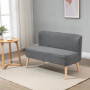 Loungesoffa 2-sits Ljusgrå Tyg 117 x 56,5 x 77 cm
