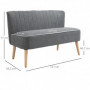 Loungesoffa 2-sits Ljusgrå Tyg 117 x 56,5 x 77 cm