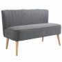 Loungesoffa 2-sits Ljusgrå Tyg 117 x 56,5 x 77 cm