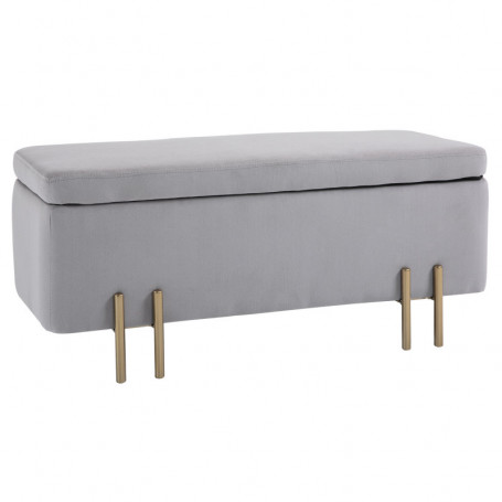 Bänk med Förvaringsutrymme 100 x 40 x 42 cm Grå med Guld Ben
