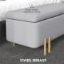 Bänk med Förvaringsutrymme 100 x 40 x 42 cm Grå med Guld Ben