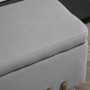 Bänk med Förvaringsutrymme 100 x 40 x 42 cm Grå med Guld Ben