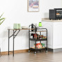 Serveringsvagn med Hopfällbar Bord Vintage Brun
