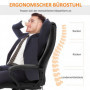 Ergonomisk Kontorsstol med Massagefunktion 6 Vibrationspunkter Svart Läder