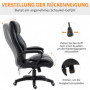 Ergonomisk Kontorsstol med Massagefunktion 6 Vibrationspunkter Svart Läder