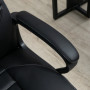 Ergonomisk Kontorsstol med Massagefunktion 6 Vibrationspunkter Svart Läder